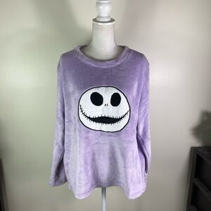 Women Disney Nightmare before Christmas soft cozy pullover sweater Sz 2X purple